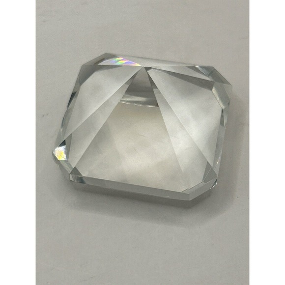 Oleg Cassini Other - VINTAGE Signed Oleg Cassini 3" Crystal Glass Solitaire Diamond Paperweight